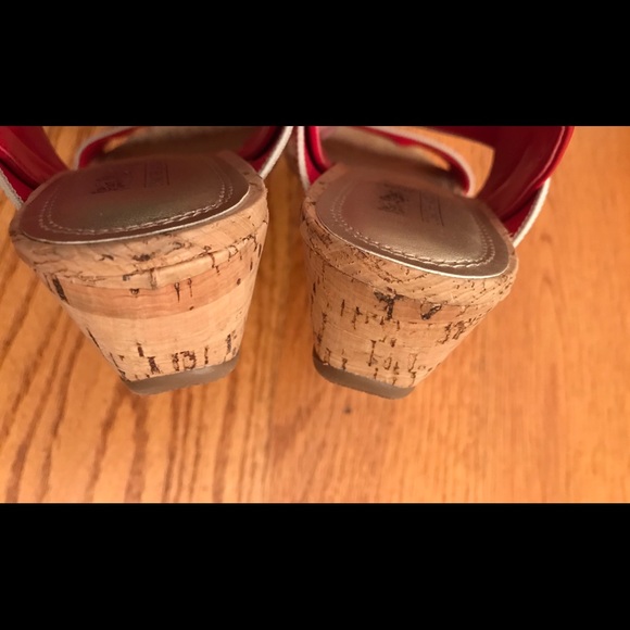 Coach and Four Wedge Sandal, Red - Picture 4 of 5